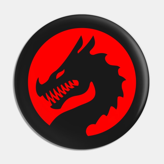 Red Luck Dragon Design, Luck Dragon Gifts Logo Design, Valkyrie War Dragon Pin by LuckDragonGifts