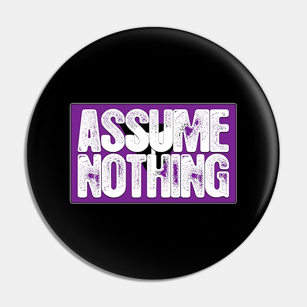 Assume Nothing Lesbian Labrys Pride Flag Pin by wheedesign