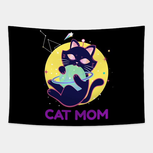 Cat Mom Gift Vintage Retro Tapestry by narekmug