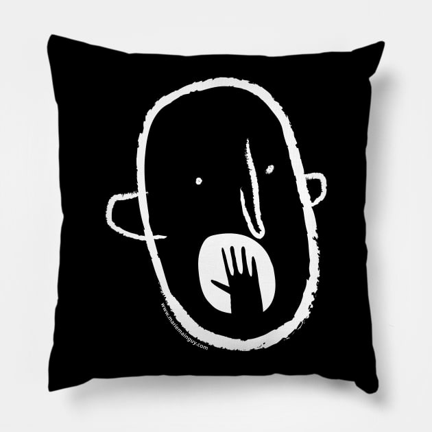 Adrien en blanc Pillow by mariemainguy