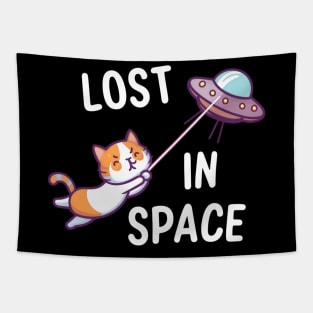 Funny cat lost in space Tapestry