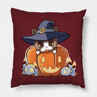 Brown cat in a pumpkin Pillow