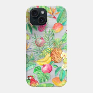 Tropical Paradise Fruit & Parrot Pattern Phone Case