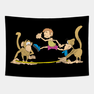 two monkeys in the athletic competition Tapestry