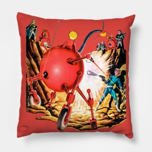 Vintage Robots The Ultimate Weapon Imaginative Tales Retro Comics Old Sci Fi Astronaut 1957 Pillow