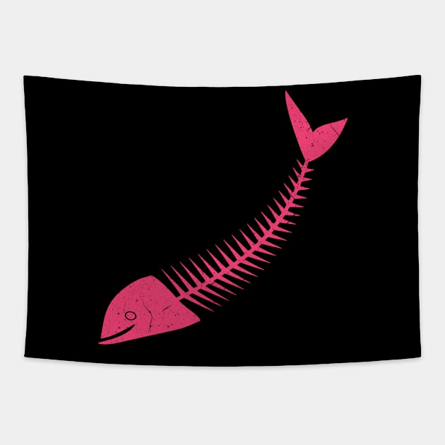 Fishbones - pink Tapestry by PharaohCloset