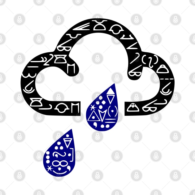 Retro cloud and rain symbols by MorvernDesigns