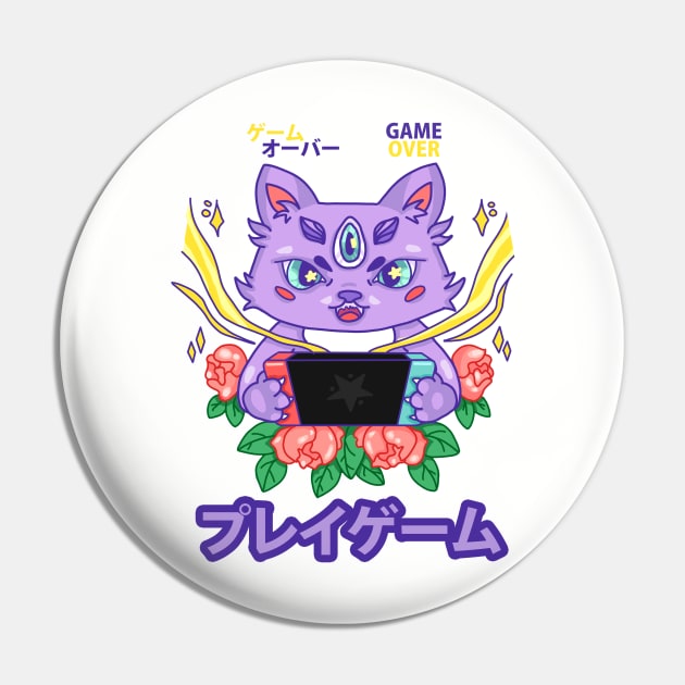 Kitty Gamer Pin by RainenLeaf