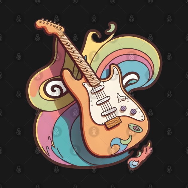 Electric Guitar Stratocaster Colorful by Artifyio