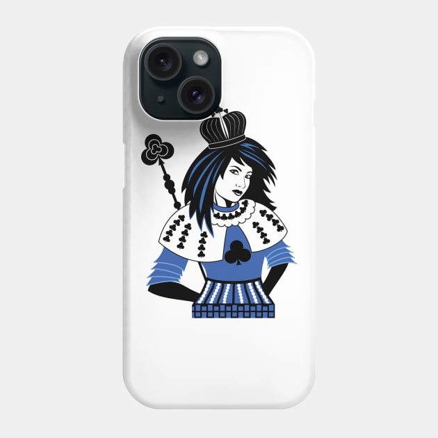 Queen of Clubs Phone Case by SWON Design