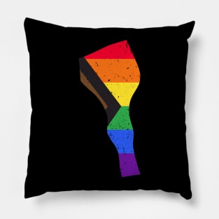 Vermont State Pride: Embrace Progress with the Progress Pride Flag Design Pillow