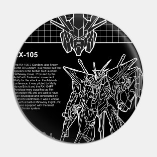 RX 105 XI GUNDAM BLACK WHITE STREETWEAR SHIRT Pin