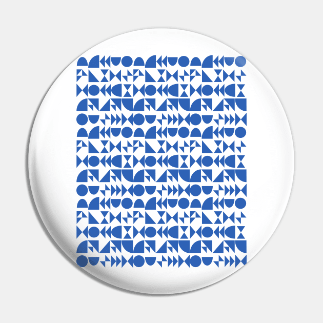 Fun Shapes Pattern in Cobalt Blue Pin by ApricotBirch