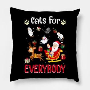 Cats For Everybody Christmas For Cat Lover Pillow