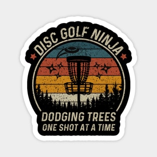 Disc Golf Ninja Dodging Trees One Shot At A Time Magnet