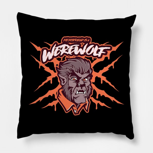 My Boyfriend is a Werewolf Pillow by Ghoulverse