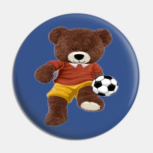 TEDDY BEAR PLAYING SOCCER Pin