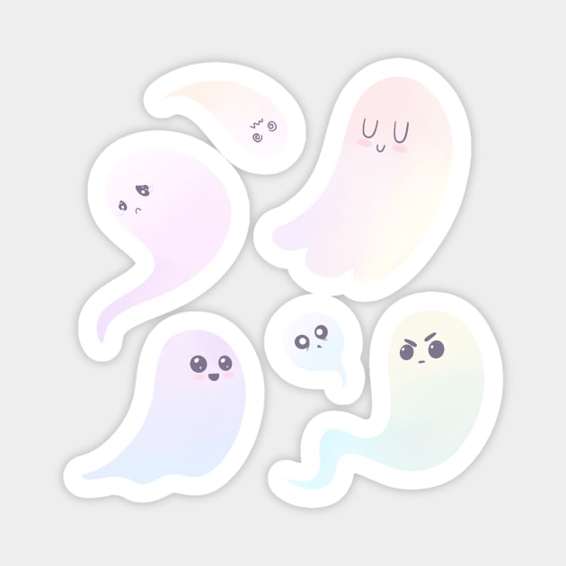 Creepy Cute Pastel Yume Kawaii Emotional Ghosts Magnet by ichewsyou