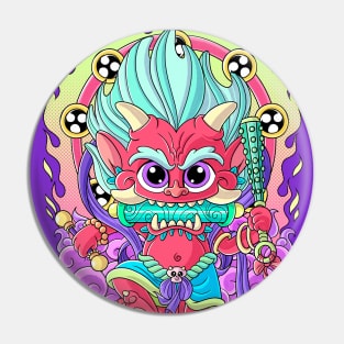 Cute Kawaii Oni Japanese demon Harajuku Pastel Goth Art Pin