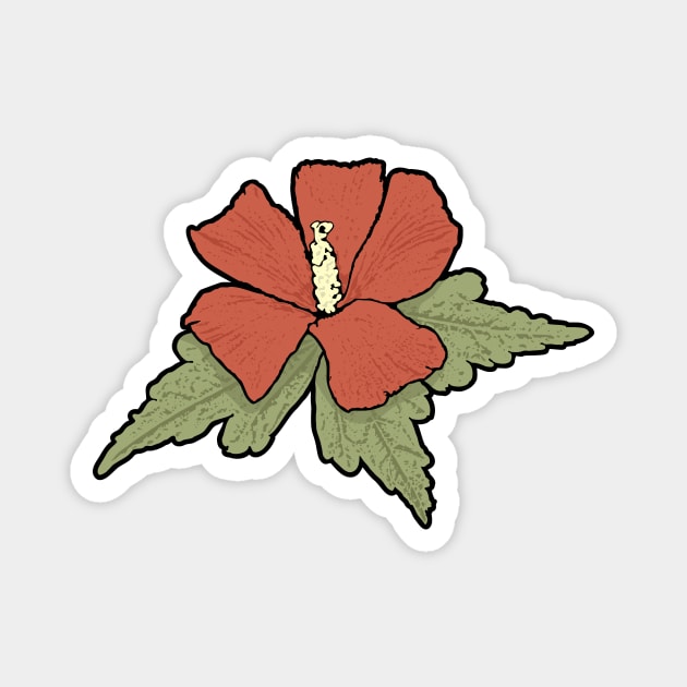 Red Hibiscus Magnet by sifis