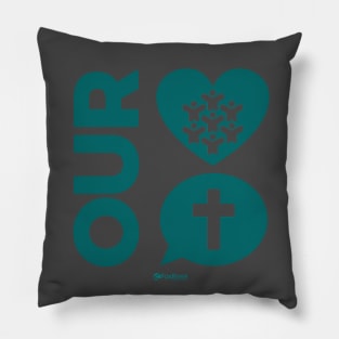 Our Heart is People Our Message is Jesus Pillow