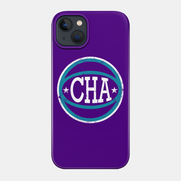 Charlotte Retro Ball - Purple - Hornets - Phone Case