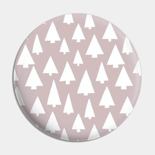 Silhouettes of white Christmas trees on pinkish gray Pin by Sandra Hutter Designs