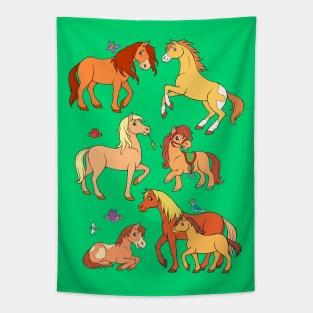 Pony Foals Horses Tapestry