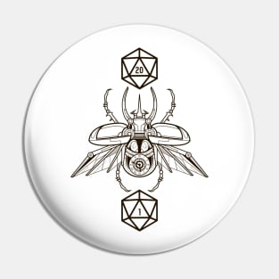 Scarab D20 Dice Critical Hit and Critical Fail Dungeons Crawler and Dragons Slayer Tabletop RPG Addict Pin