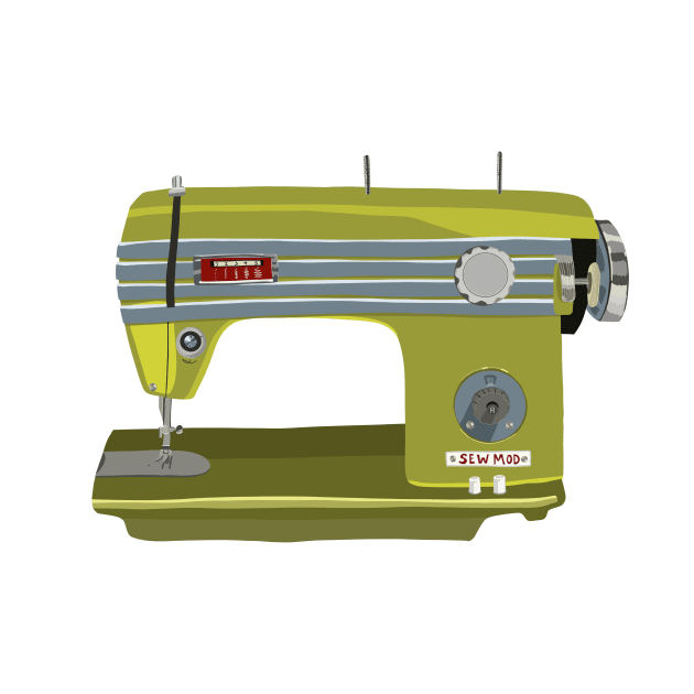 Green Sewing Machine by jenblove