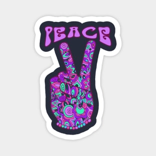 Peace Sign in Groovy Psychedelic Colours Magnet