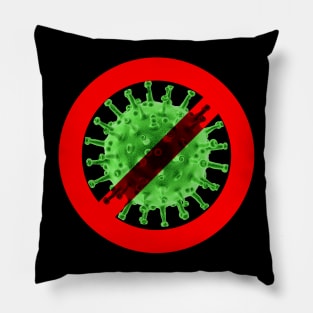 Virus free zone sign - green and nasty Pillow