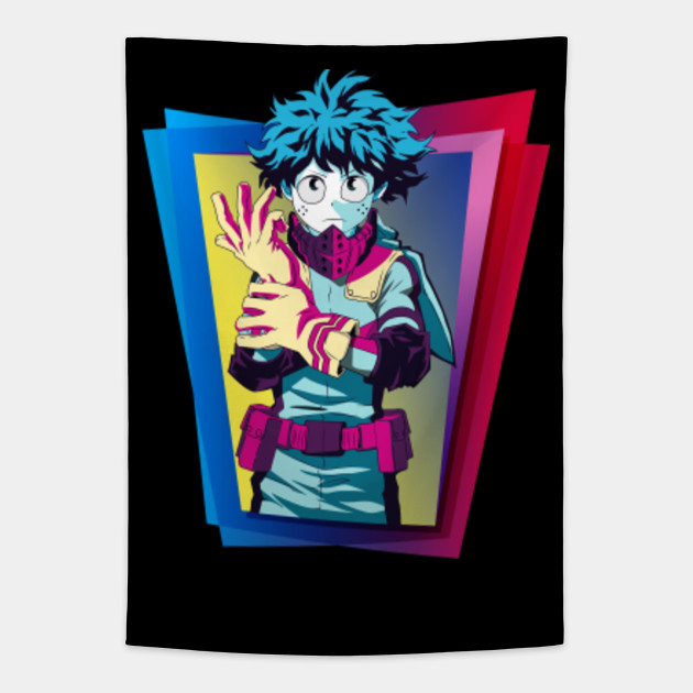 My Hero Academia Deku Retro My Hero Academia Deku Tapestry Teepublic Feel the surf of this classic japanese wave. teepublic
