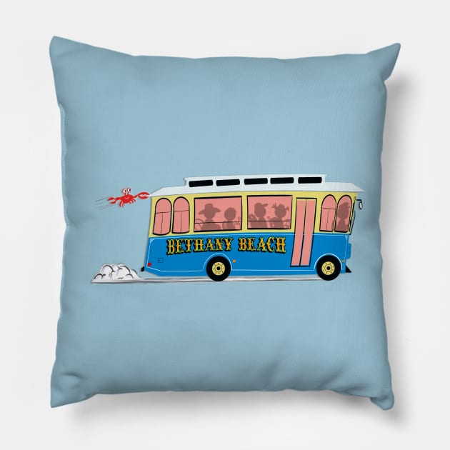 Bethany Beach Trolley Pillow by BETHANY BEACH