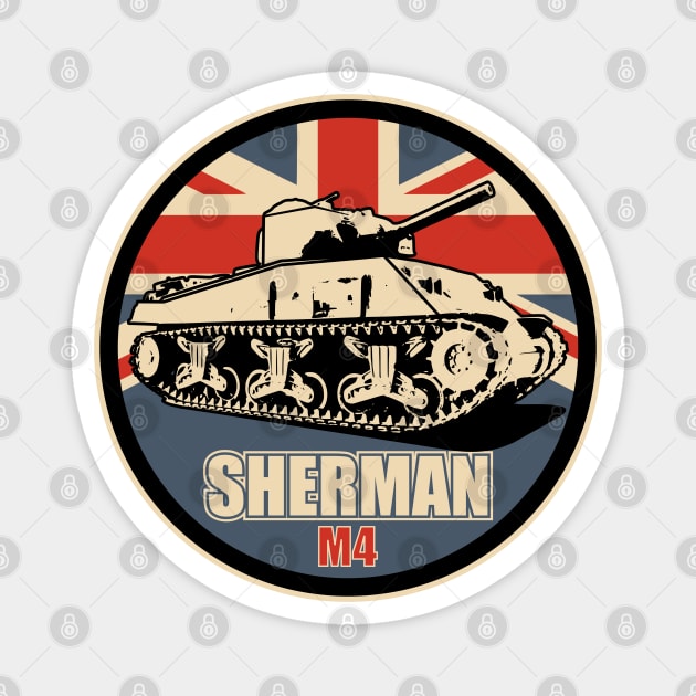 British M4 Sherman Tank Magnet by TCP