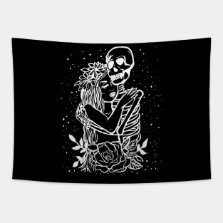 Death Lover Dark Art Gothic Romance Witchy Love Skeleton Tapestry