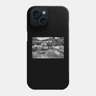 Clovelly Harbor, North Devon, England, Black And White Phone Case