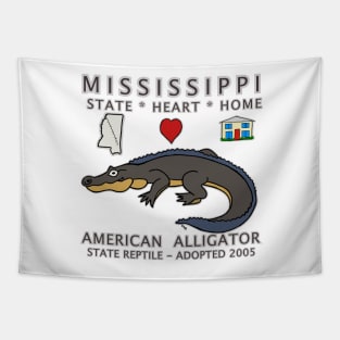 Mississippi - American Alligator - State, Heart, Home - State Symbols Tapestry