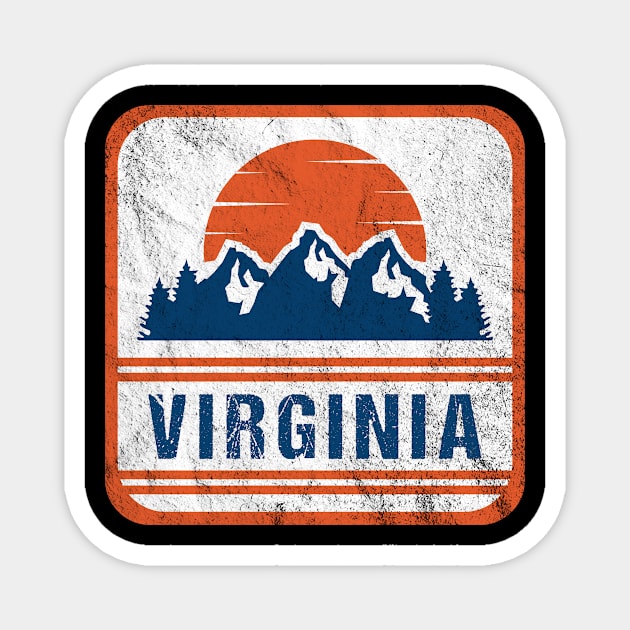 Retro Vintage Virginia USA Mountain Gift for Men Magnet by JKFDesigns