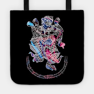 Hanuman Spiritual Sak Yant Colorful Abstract Design Tote