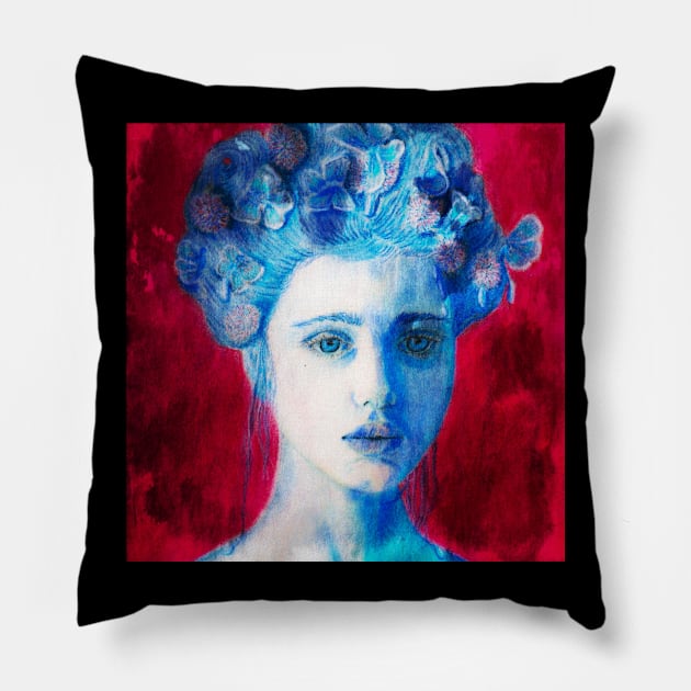 Butterfly Girl Abstract Pillow by teenamarie23art