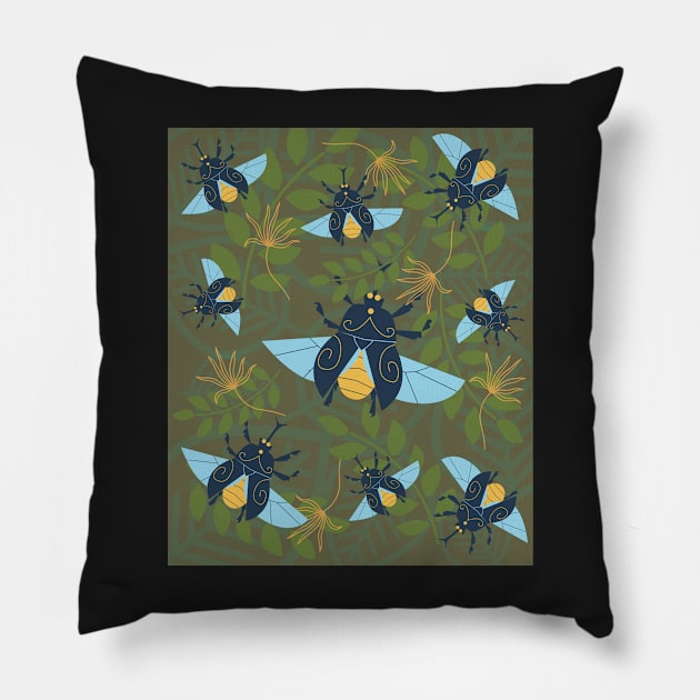 Beetle Nature Pillow by PlusAdore