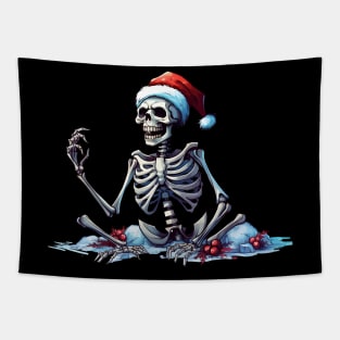 skeleton Santa Claus Tapestry