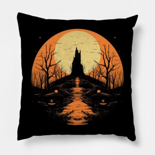 Spooky Halloween - Haunted Forest Shirt - Eerie Art Clothing - "Harvest Moon" Pillow