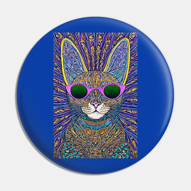 Cosmos Cat Wearing Sunglasses- Fission!!! Pin by Black Cat Alley