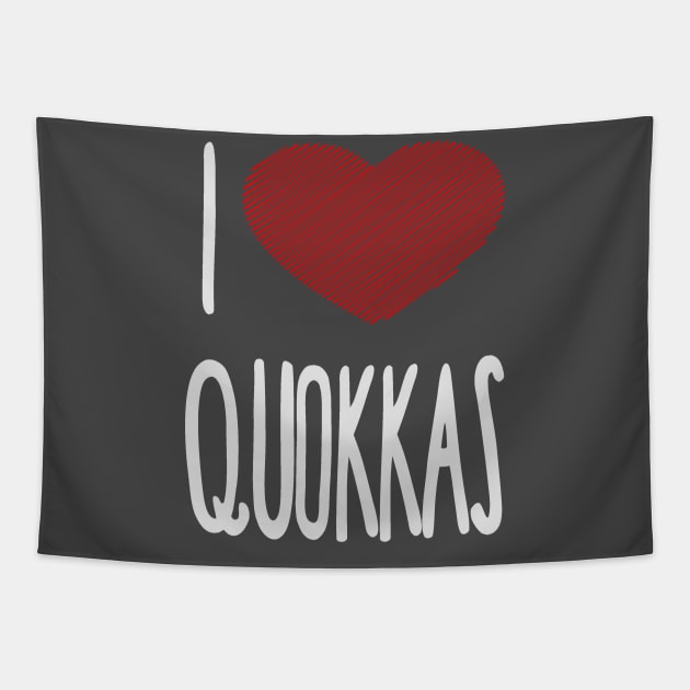 I Love Quokkas Tapestry by OzMenagerie