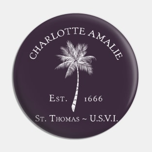 Charlotte Amalie St. Thomas U.S. Virgin Islands Vintage Palm Pin