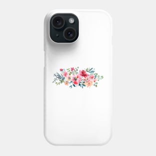 Red Ombre Watercolor Spring Flowers Phone Case
