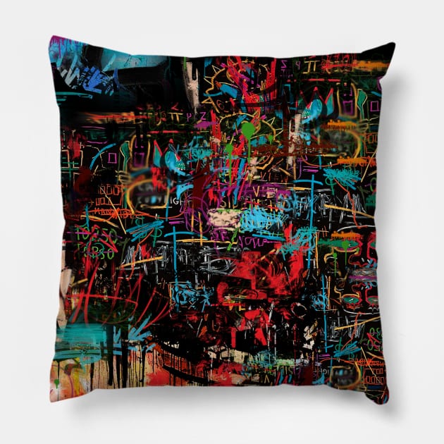 Barrio Graffiti Pillow by deb schlier