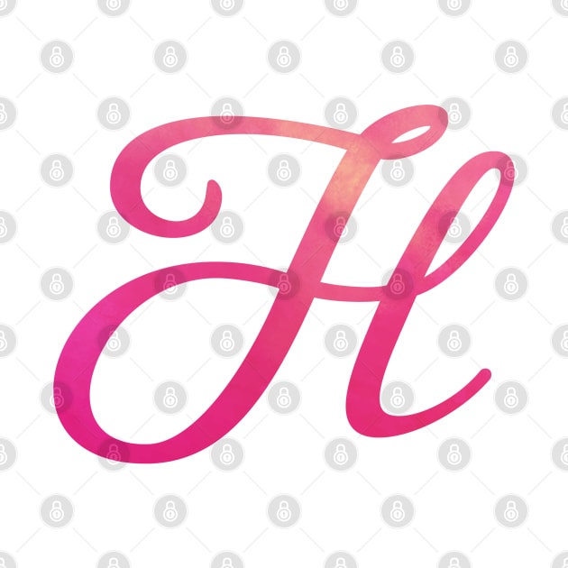 Letter H Monogram, Pink Color Personalized Design by Star58